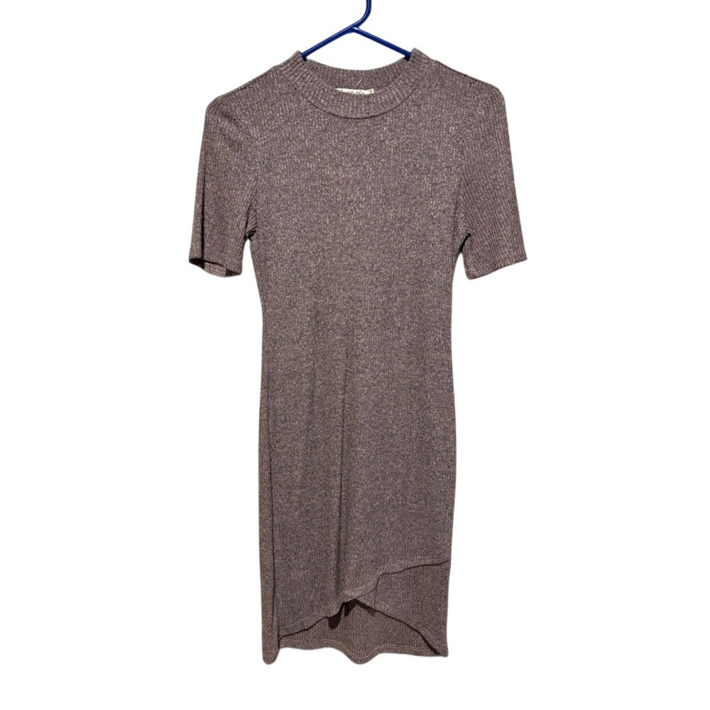 heart & hips small Elegant Women's Knit Dress in Taupe